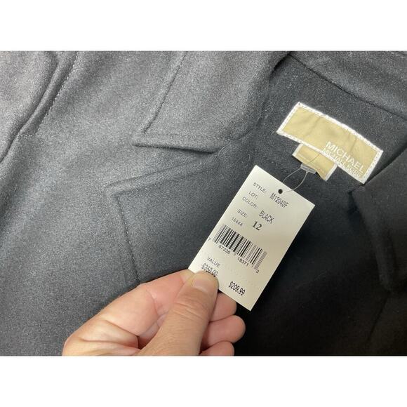 Michael Kors Women's Size 12 Wool Lined Black Pea Coat NWT - Picture 4 of 14